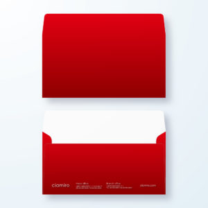 封筒デザイン【洋長3封筒】深い赤のインテリジェンスを感じる封筒