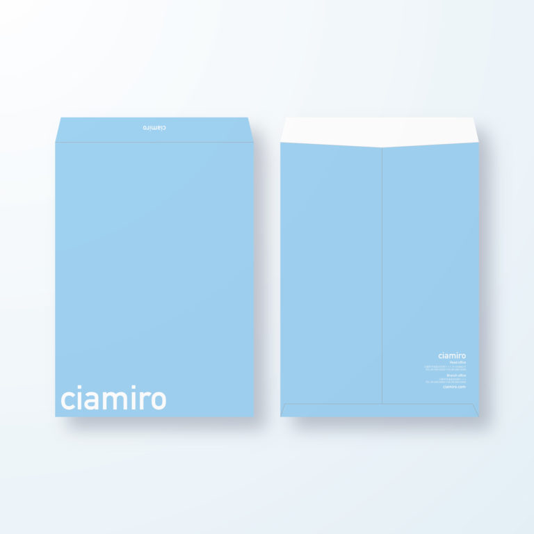 封筒デザイン【角2封筒】“おしゃれ”清涼感のある水色単色封筒