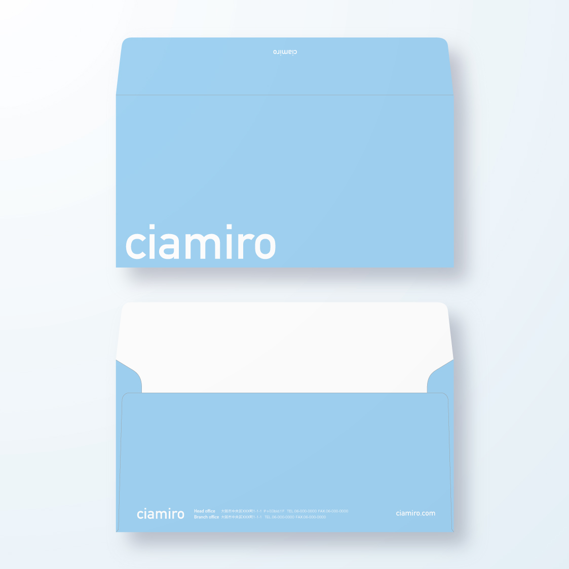 洋長3封筒 おしゃれ 清涼感のある水色単色封筒 Ciamiro