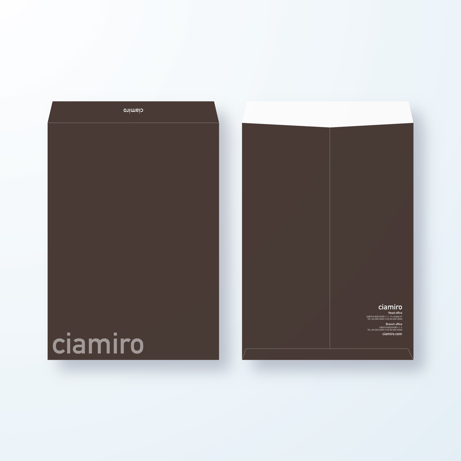 角2封筒 かっこいい ダークブラウン単色封筒 Ciamiro
