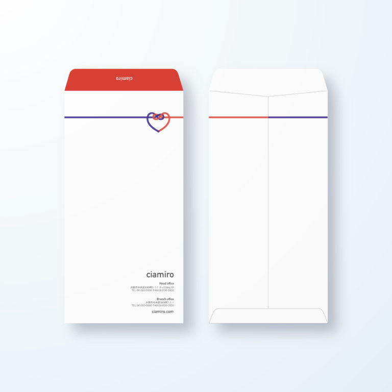 封筒デザイン【長3封筒】心の繋がりのやさしいデザイン