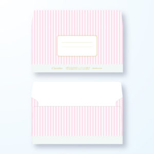 封筒デザイン【洋長3封筒】ボーダーのスッキリかわいい封筒デザイン