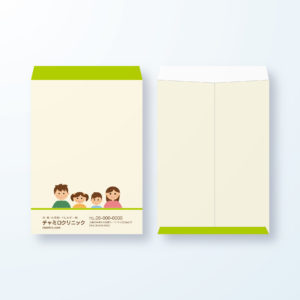 封筒デザイン【角2封筒】仲良し家族のほのぼのした封筒デザイン