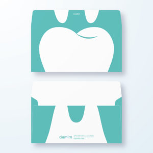 封筒デザイン【洋長3封筒】大きく分かりやすく歯の封筒デザイン