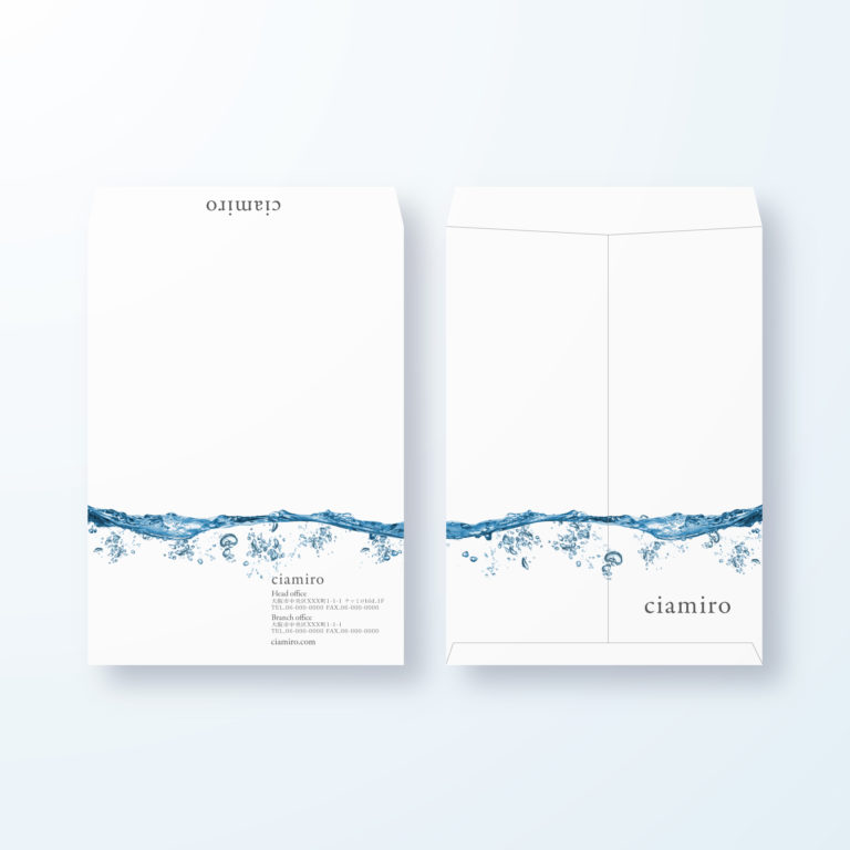 封筒デザイン【角2封筒】透き通った水の封筒デザイン