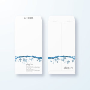 封筒デザイン【洋長3封筒】透き通った水の封筒デザイン